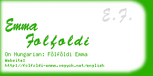 emma folfoldi business card